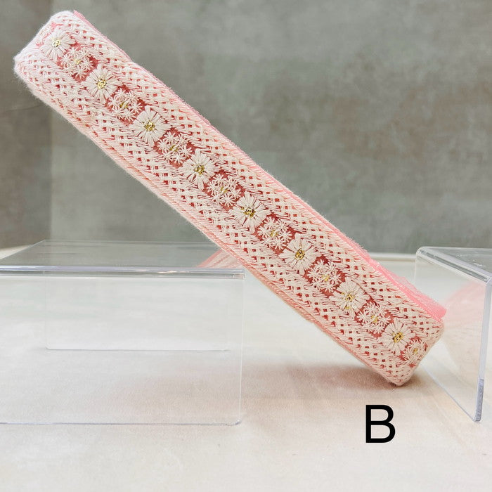 50cm単位】 刺繍リボン ホワイトが 美しい 淡く 儚い 雪の結晶の 様な