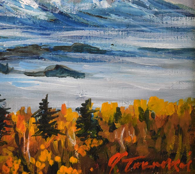 高橋益之「大雪山風景」油絵・SM 絵画買取・販売の小竹美術