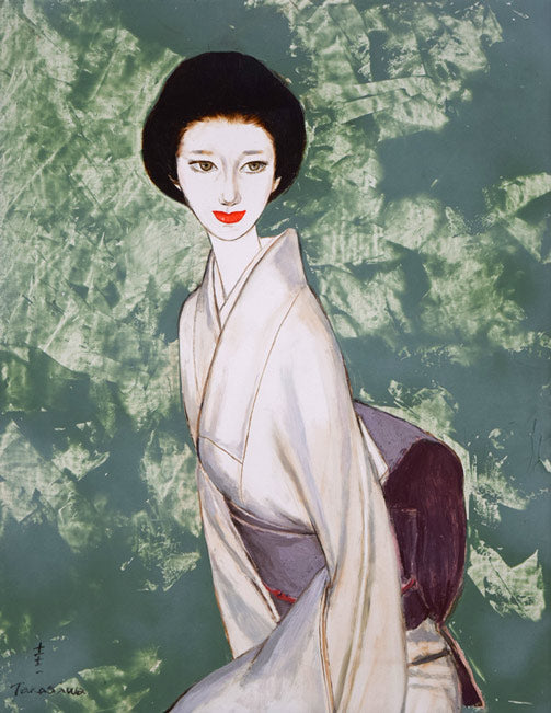 高沢圭一「みどり（月刊クォリティ表紙絵原画）」油絵・F6号 絵画買取