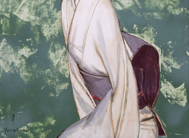 高沢圭一「みどり（月刊クォリティ表紙絵原画）」油絵・F6号 絵画買取