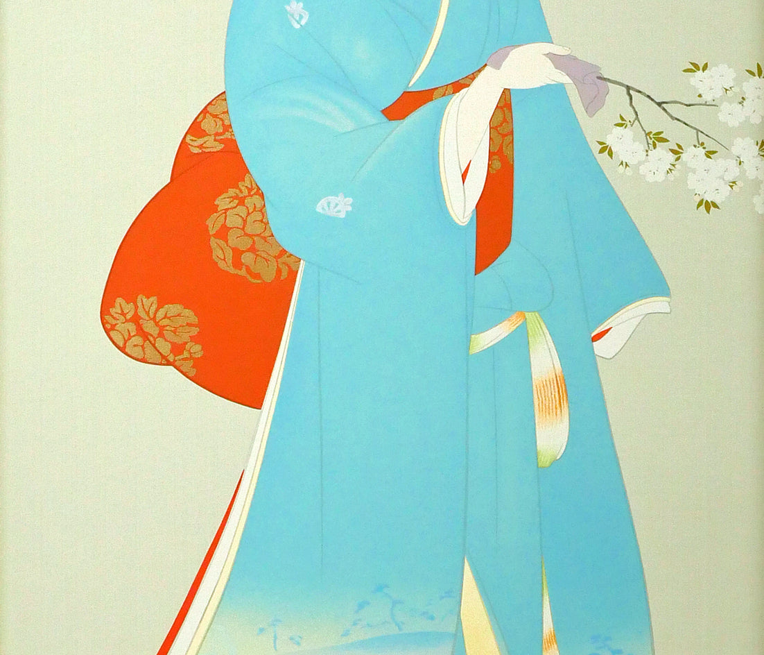 上村松園「春信」シルクスクリーン版画・絹本 絵画買取・販売の小竹美術