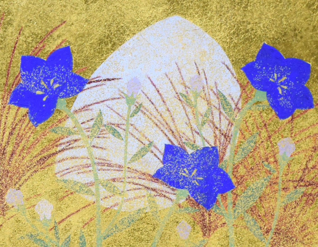 渡辺章雄「秋草」日本画・S4号 絵画買取・販売の小竹美術