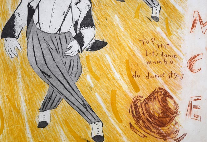 山岡康子「Dance」銅版画 絵画買取・販売の小竹美術