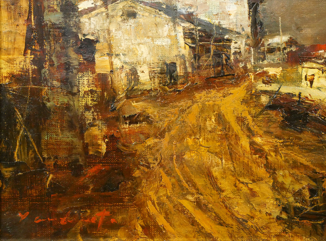 山本巌「午後の房総風景」油絵・F6号 絵画買取・販売の小竹美術