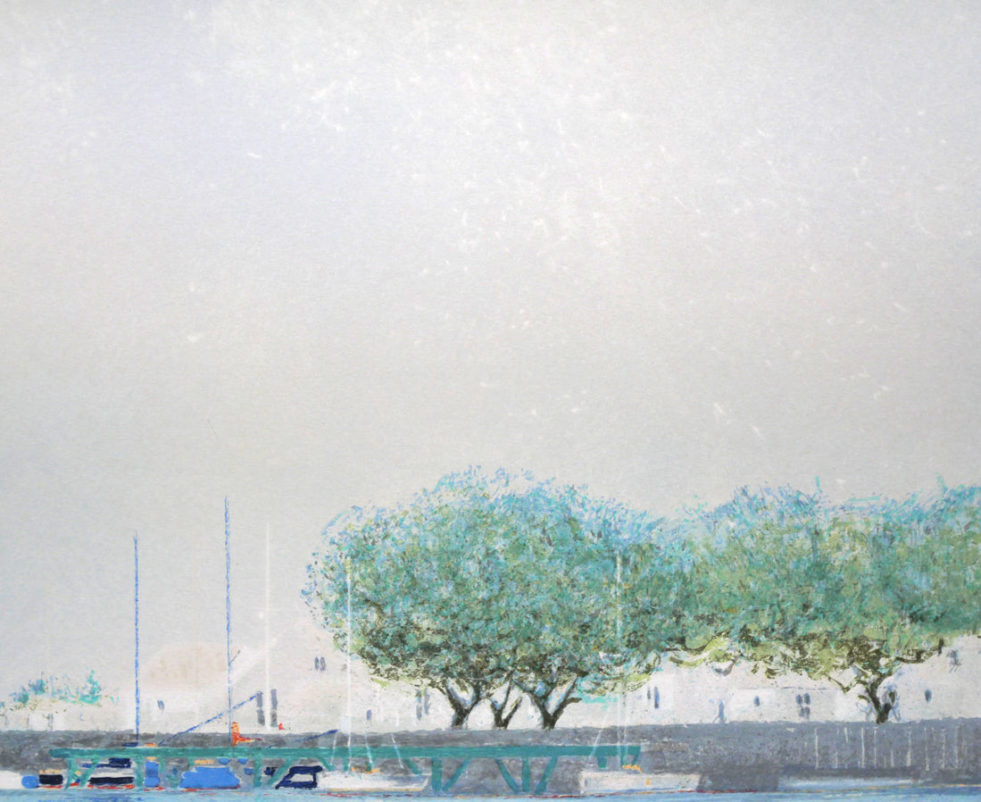 アンドレ ブーリエ（Andre BOURRIE）「港のきらめき」リトグラフ 絵画