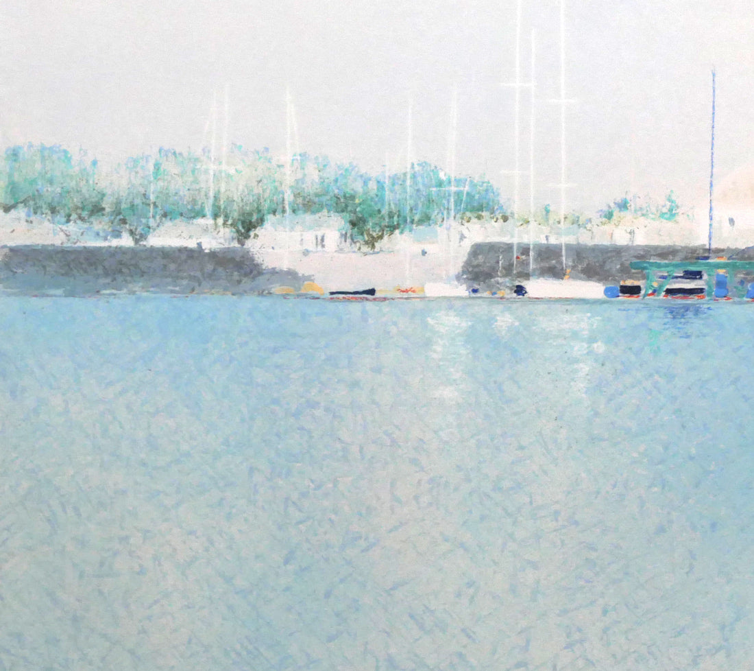 アンドレ ブーリエ（Andre BOURRIE）「港のきらめき」リトグラフ 絵画