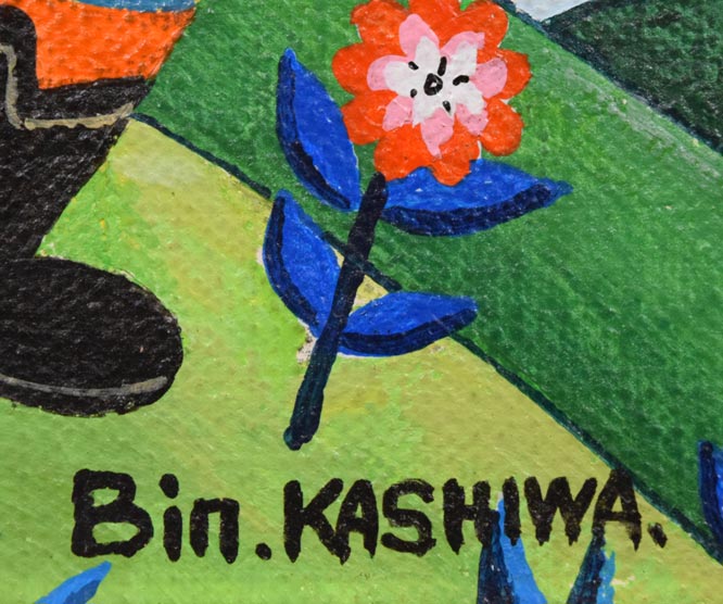 ビンカシワ「初恋」油絵・F0号 絵画買取・販売の小竹美術