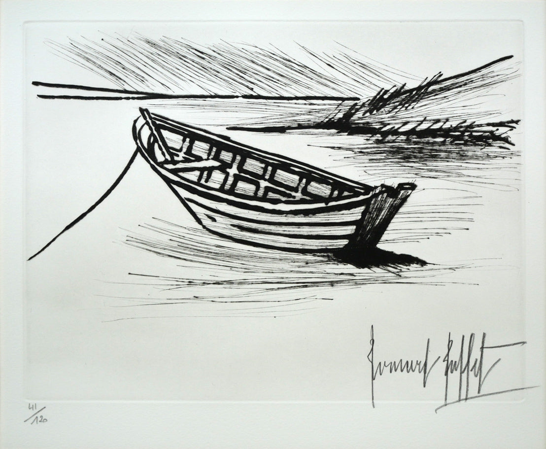 ベルナール ビュッフェ（Bernard BUFFET）「平底漁船」ドライポイント