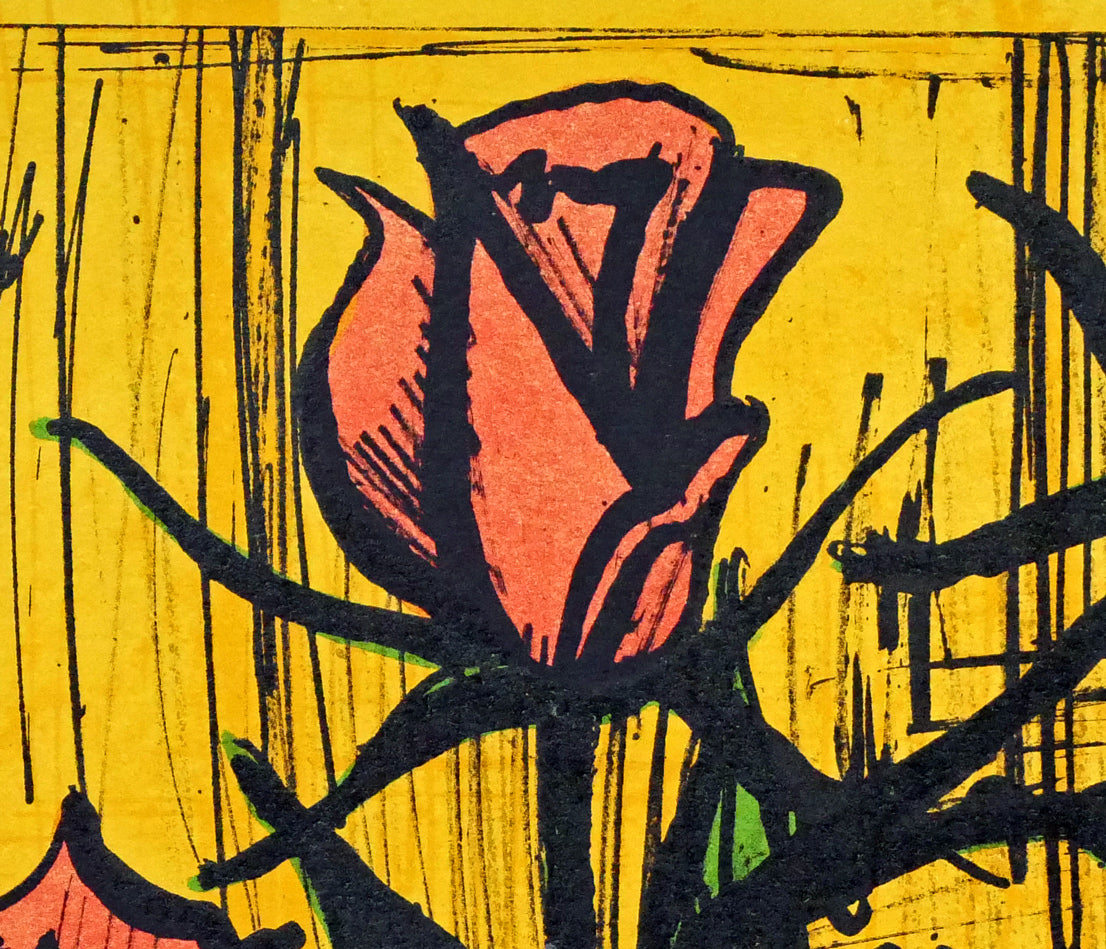 ベルナール・ビュッフェ（Bernard BUFFET）「花瓶の中のバラ