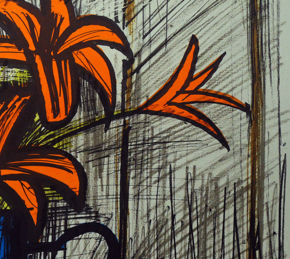 ベルナール・ビュッフェ（Bernard BUFFET）「オレンジ色のユリ