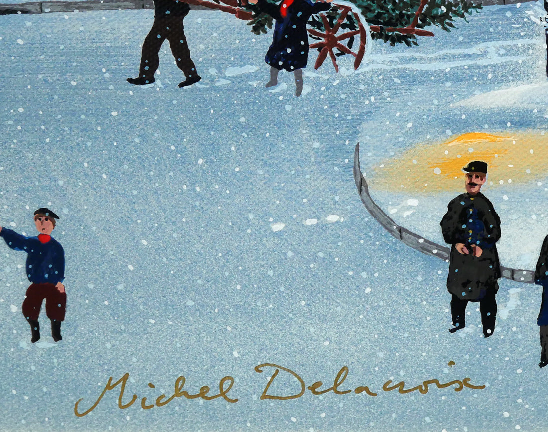 ミッシェル ドラクロワ「ノエル ノエル」キャンバスにシルクスクリーン