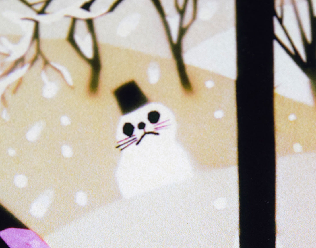 藤城清治「こたつと猫」レフグラフ 絵画買取・販売の小竹美術