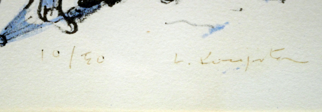 藤田嗣治「三人の女の子」リトグラフ 絵画買取・販売の小竹美術