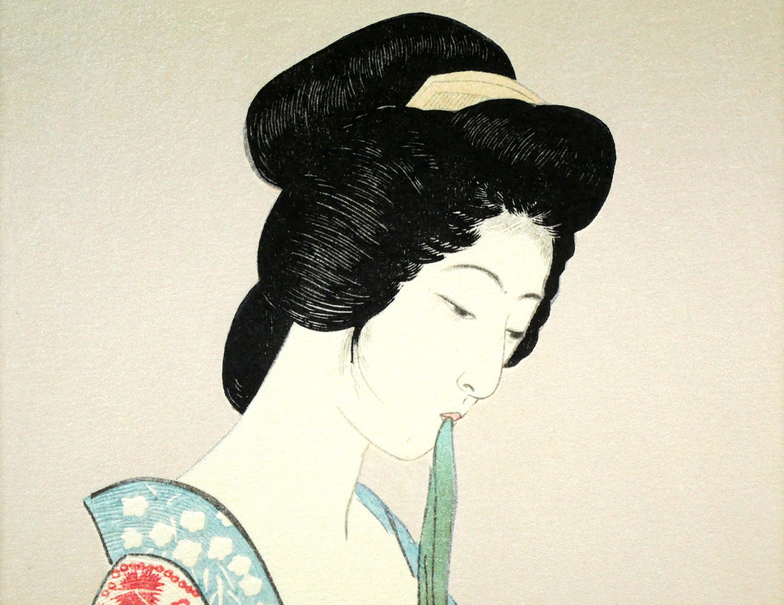 橋口五葉「長襦袢の女」木版画（雲母摺り） 絵画買取・販売の小竹美術