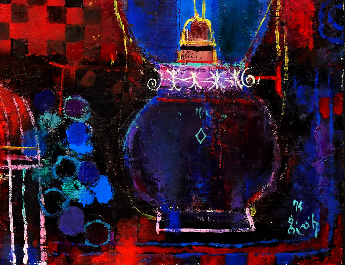 早川義孝「アトリエの中で」油絵・F10号 絵画買取・販売の小竹美術