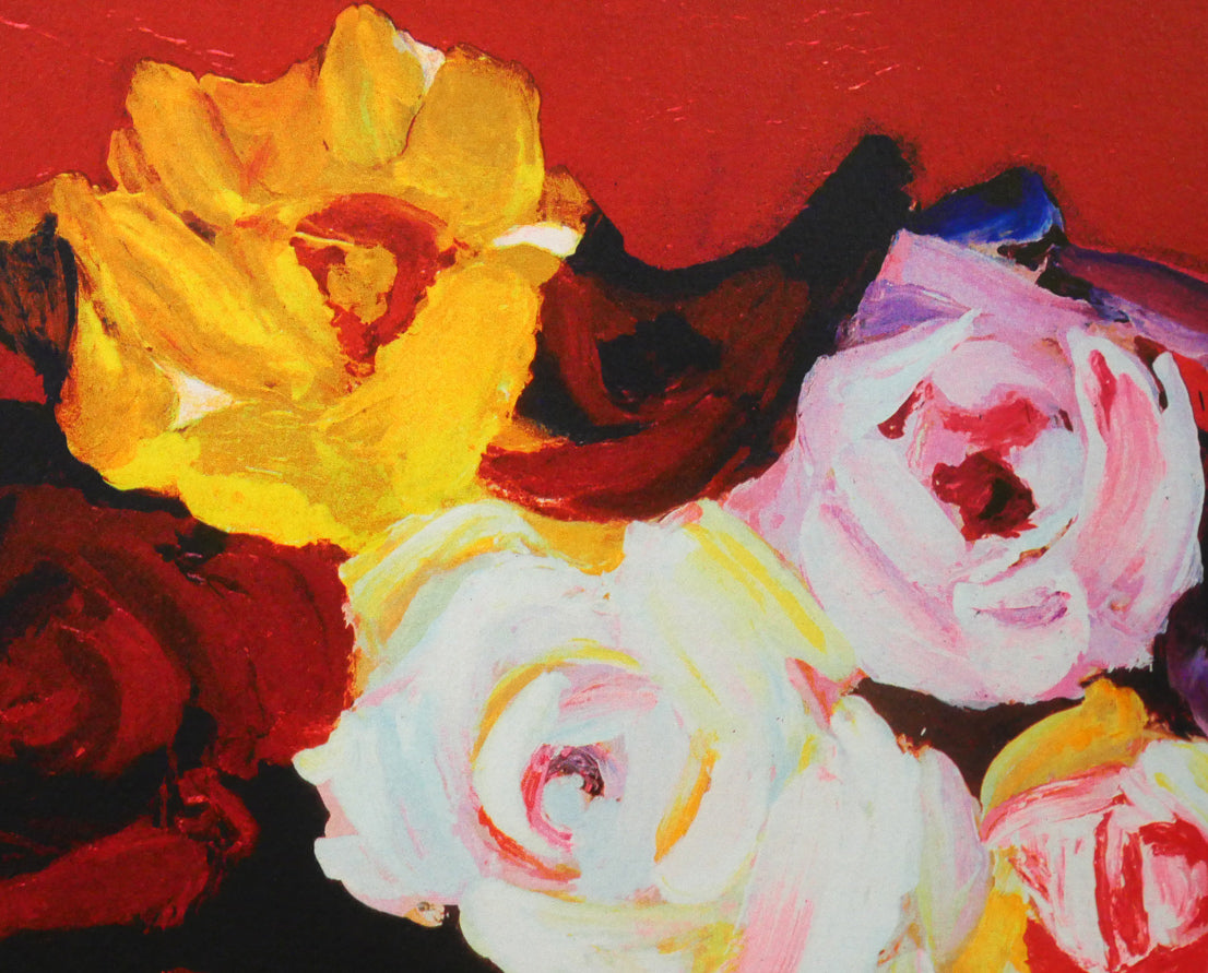 林武「薔薇」リトグラフ 絵画買取・販売の小竹美術