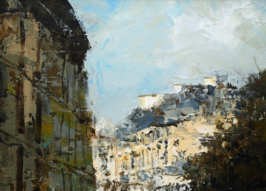 平井和夫「パリの街」油絵・F4号 絵画買取・販売の小竹美術