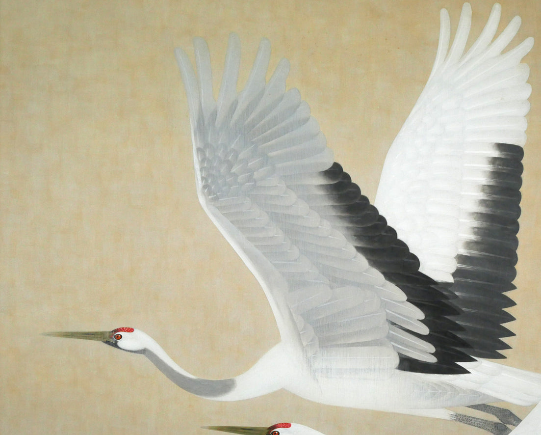 岩橋英遠「双鶴」日本画・10号大 絵画買取・販売の小竹美術