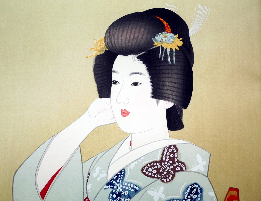 伊東深水「初島田」木版画 絵画買取・販売の小竹美術