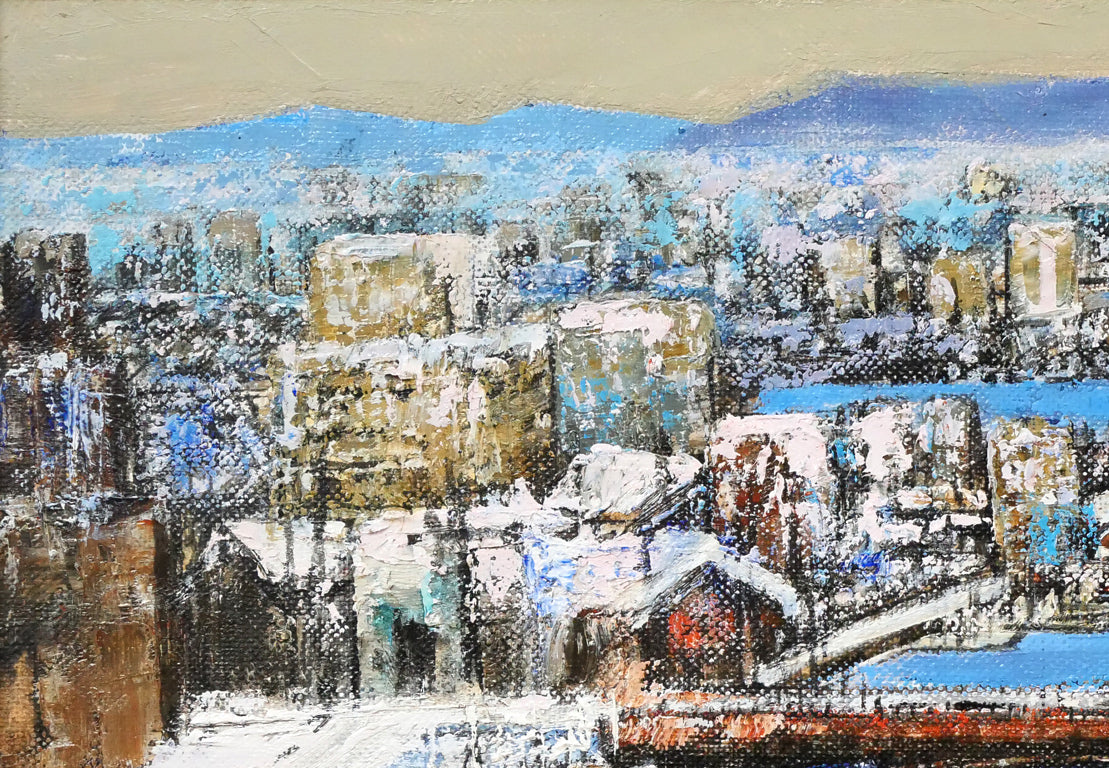 伊藤伊八「釧路風景」油絵・M10号 絵画買取・販売の小竹美術