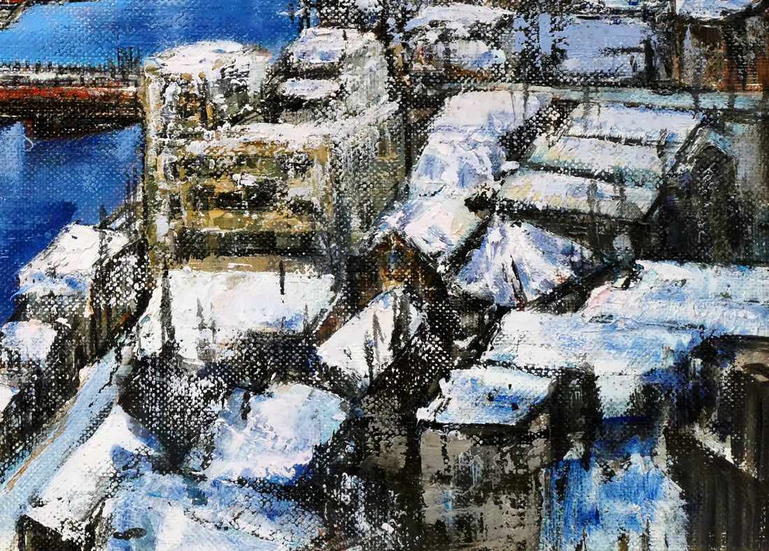 伊藤伊八「釧路風景」油絵・M10号 絵画買取・販売の小竹美術