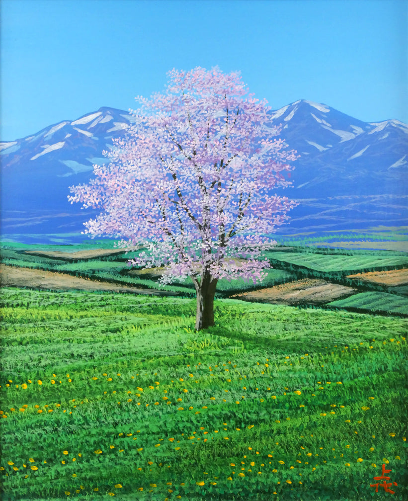上代誠「桜」油絵・F3号 絵画買取・販売の小竹美術