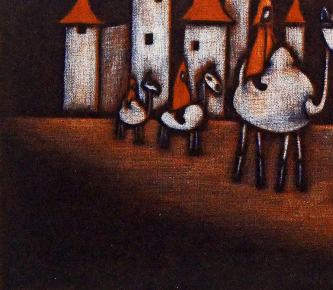 金沢一彦「旅立ち」銅版画 絵画買取・販売の小竹美術