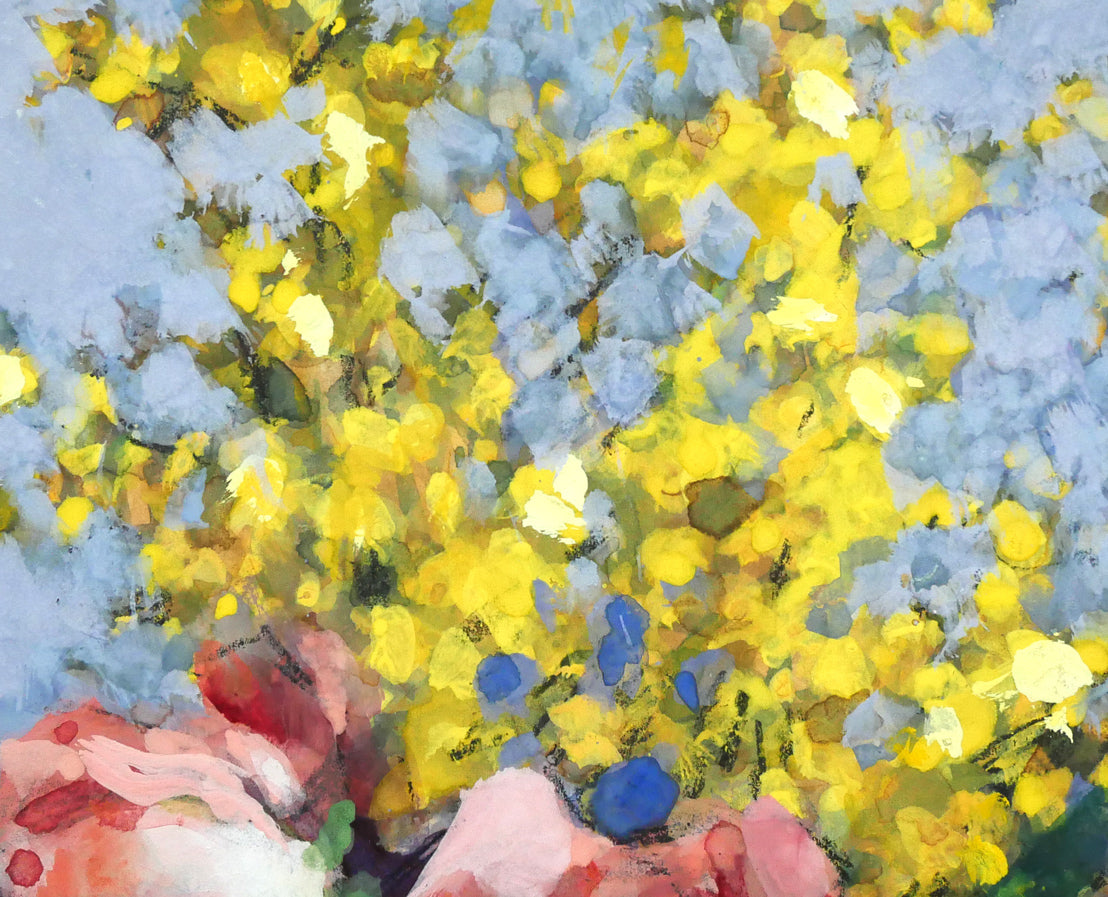 金子誠治「花」水彩画・色紙 絵画買取・販売の小竹美術