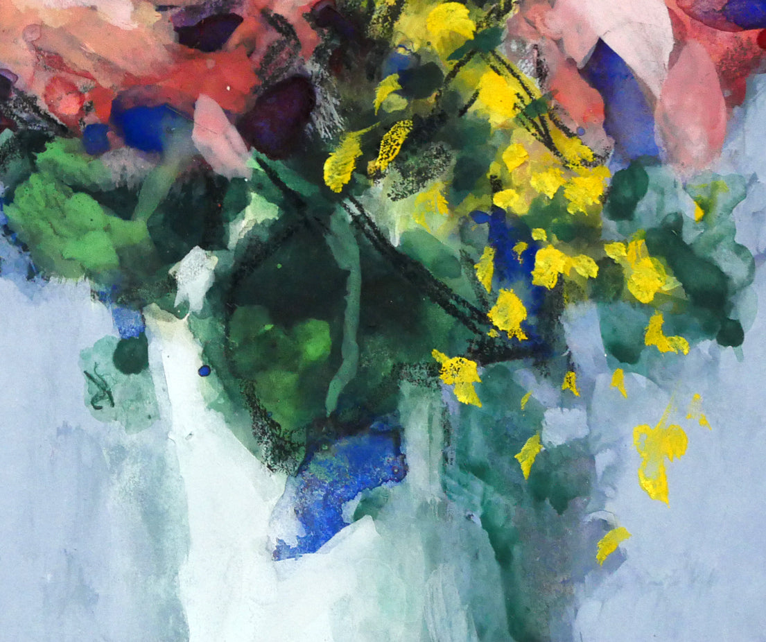 金子誠治「花」水彩画・色紙 絵画買取・販売の小竹美術