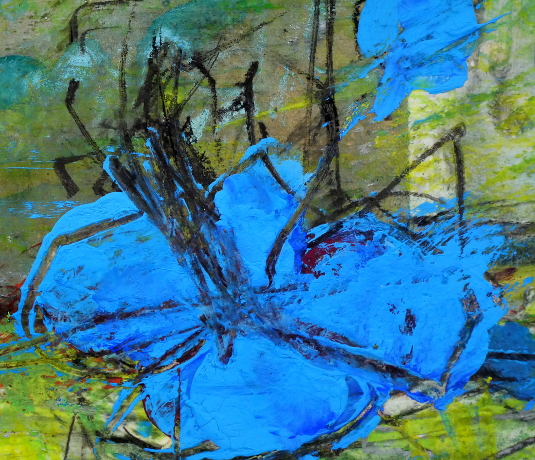 河島真規子「無題」アクリルにパステル画 絵画買取・販売の小竹美術