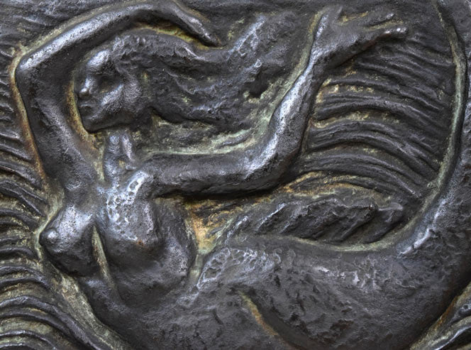 木内克「人魚」ブロンズレリーフ額装 絵画買取・販売の小竹美術