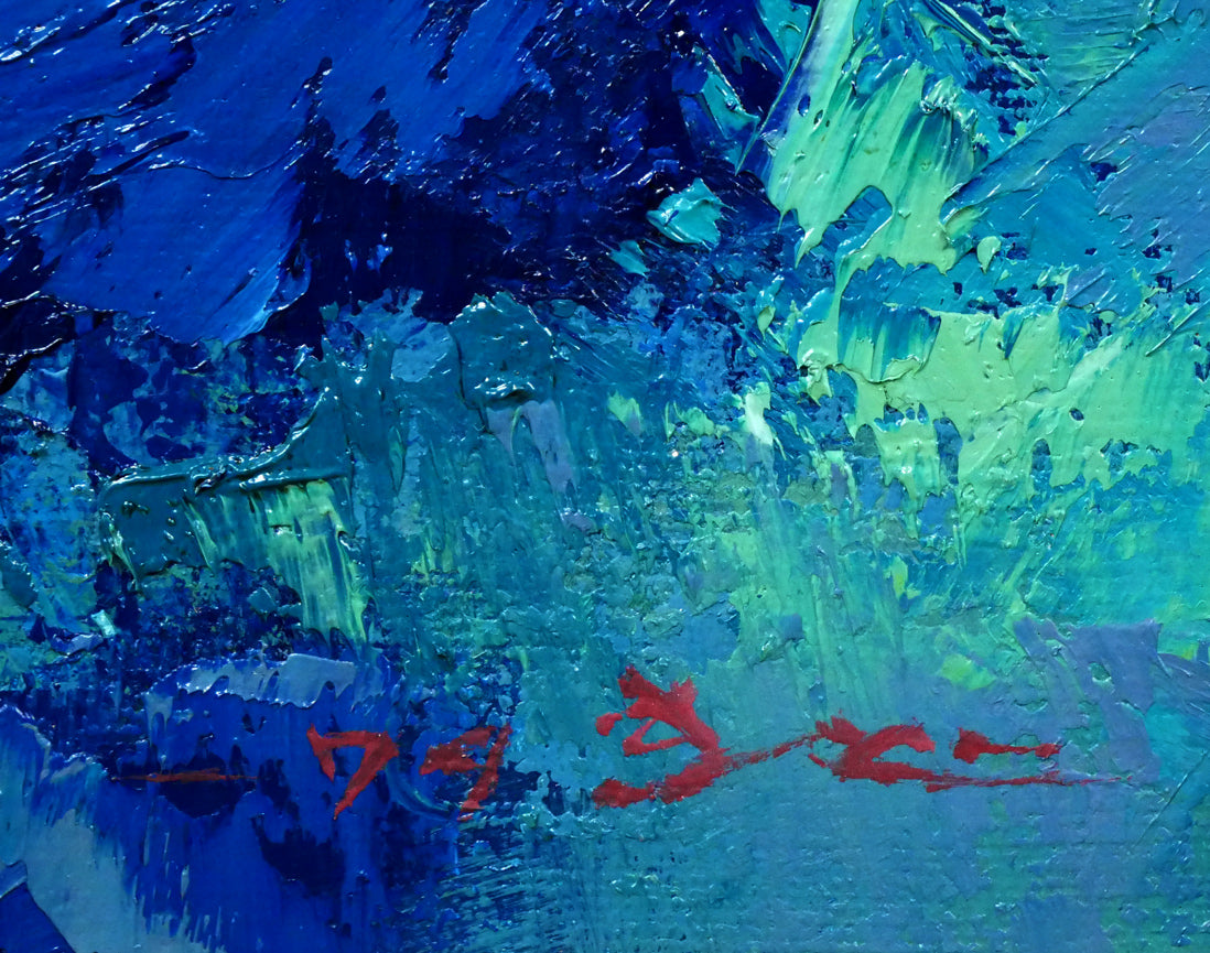 木戸健市「青い丘（三角点）」油絵・F10号 絵画買取・販売の小竹美術