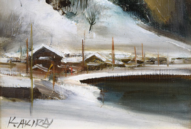 小松明「崖」油絵・SM 絵画買取・販売の小竹美術