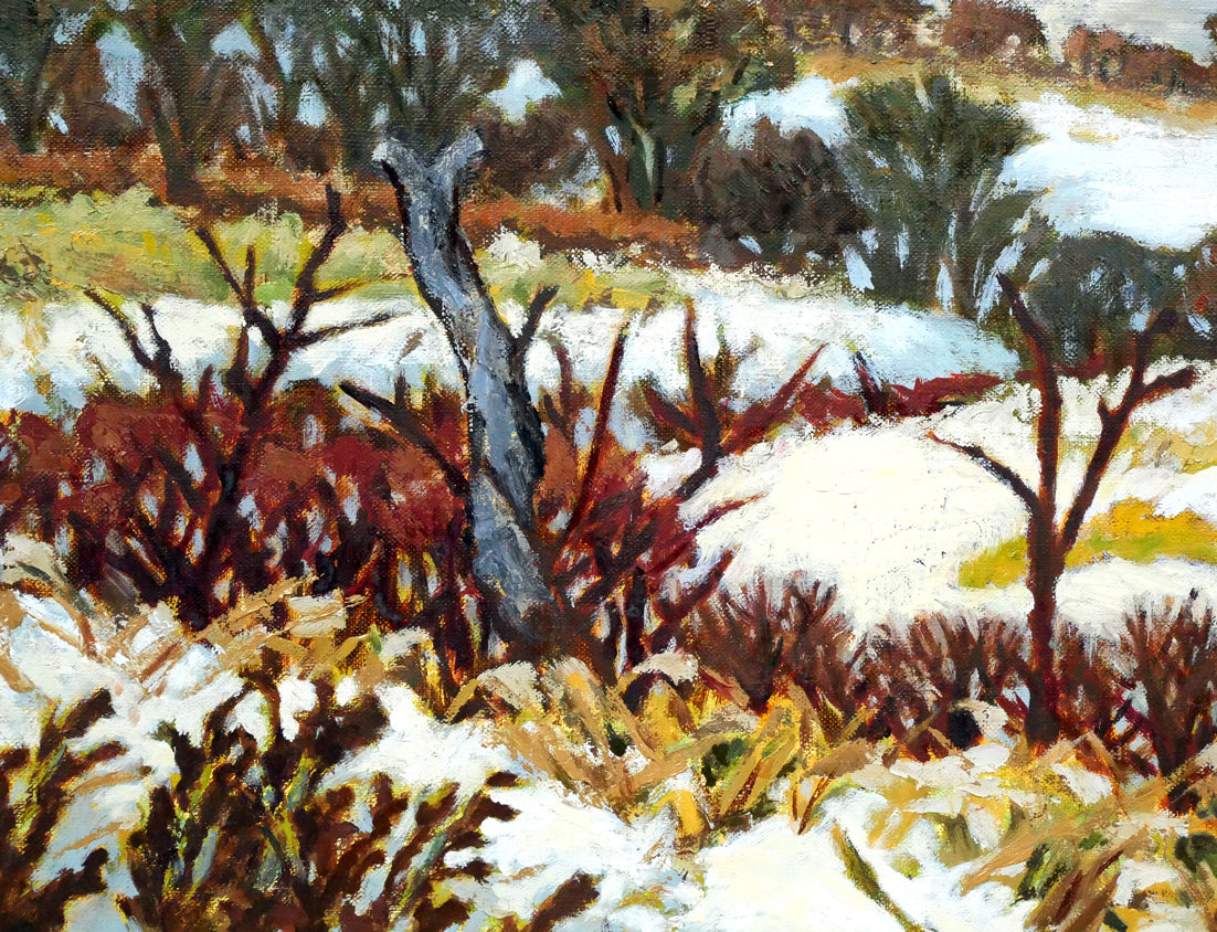 小荒井克己「石狩川初冬」油絵・F15号 絵画買取・販売の小竹美術