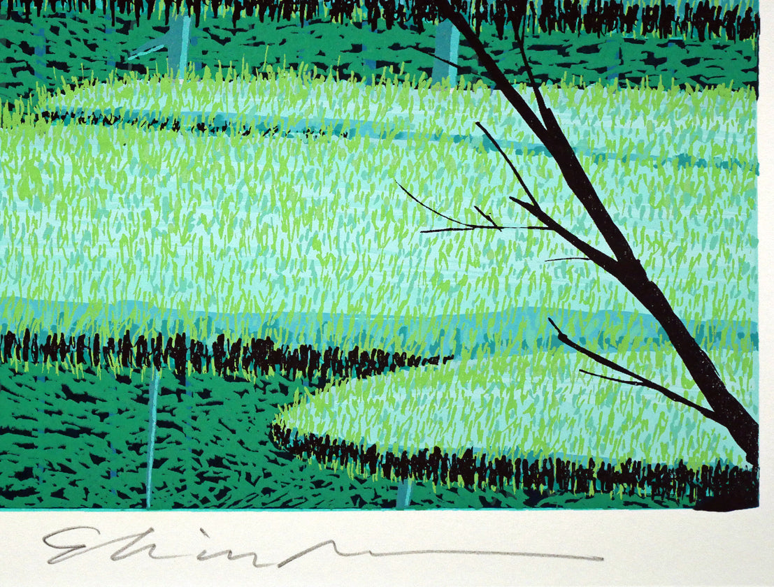 小暮真望「静翠（長野県 上高地 田代池）」シルクスクリーン版画・30号