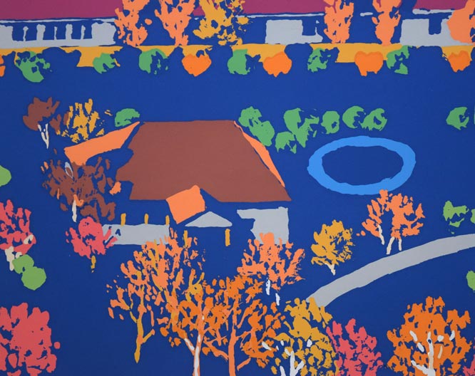 栗谷川健一「教会の街並み（函館）」シルクスクリーン版画 絵画買取