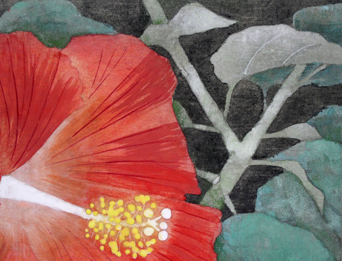 黒光茂明「ハイビスカス」日本画・SM 絵画買取・販売の小竹美術