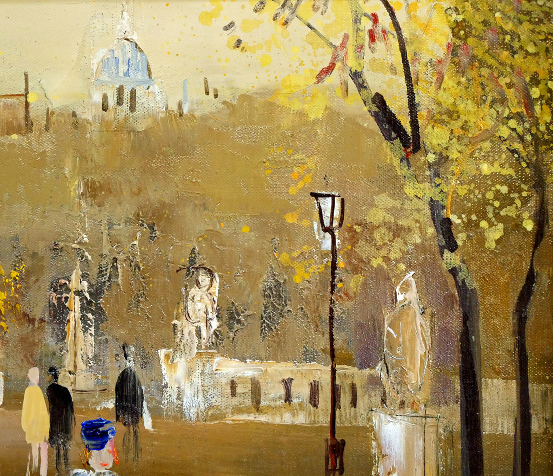 増田誠「ルクサンブルグ公園」油絵・F6号 絵画買取・販売の小竹美術