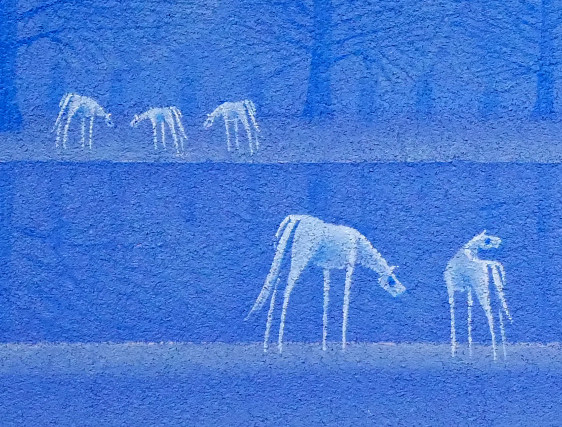 松浦敬文「水辺の城（馬九行く-うまくいく）」油絵・F10号 絵画買取