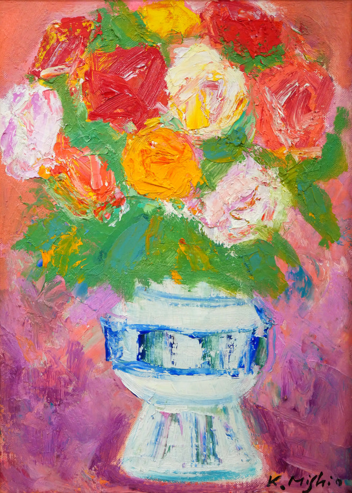 安部 英夫、ハイビスカス、希少な画集より、新品高級額装付、版上