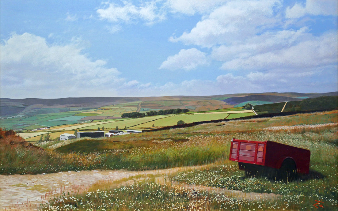 百瀬智宏「ハワースの丘（イギリス）」油絵・M10号 絵画買取・販売の