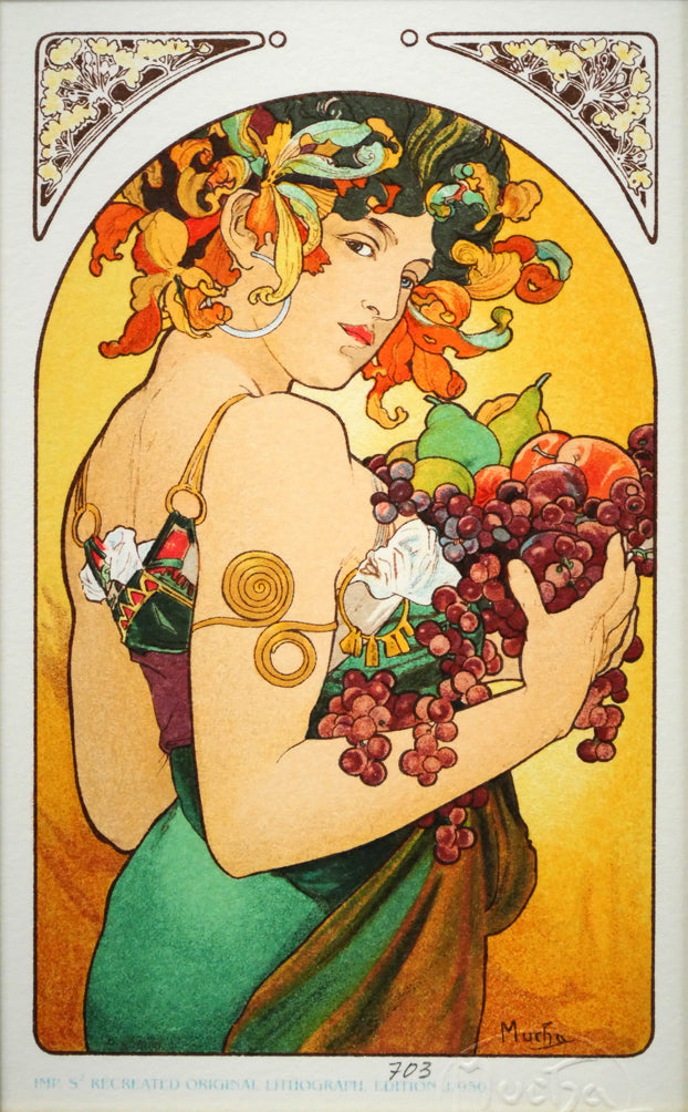 アルフォンス ミュシャ(Alphonse MUCHA)「果物」リトグラフ 絵画買取