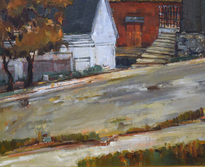 小川清「函館の建物」油絵・F30号 絵画買取・販売の小竹美術