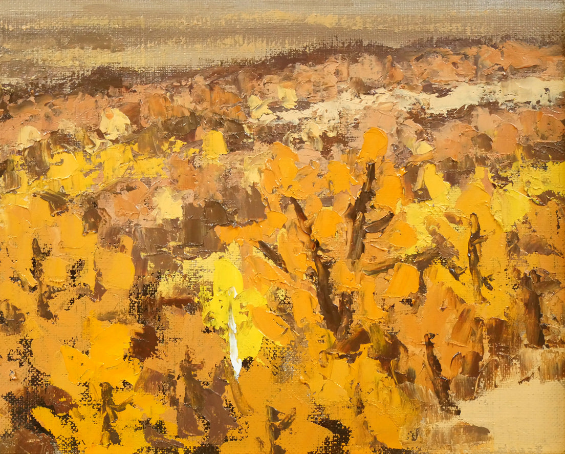 坂本直行「初冬の日高連峰」油絵・F6号 絵画買取・販売の小竹美術