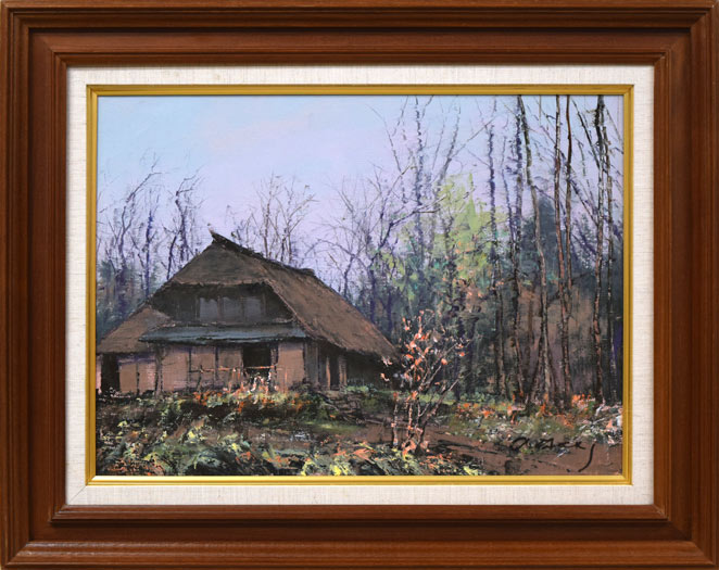 佐藤あつ子「杏花」油絵・F4号 絵画買取・販売の小竹美術