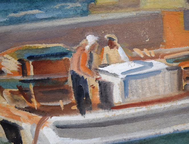 水彩画 港の風景 2022年 作成 水彩画 港の風景 2022年 作成 港の風景