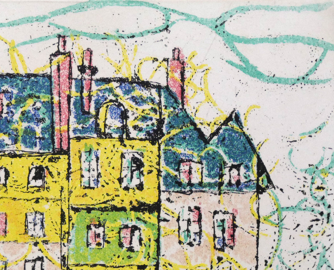 渋谷栄一「パリの街角」銅版画 絵画買取・販売の小竹美術