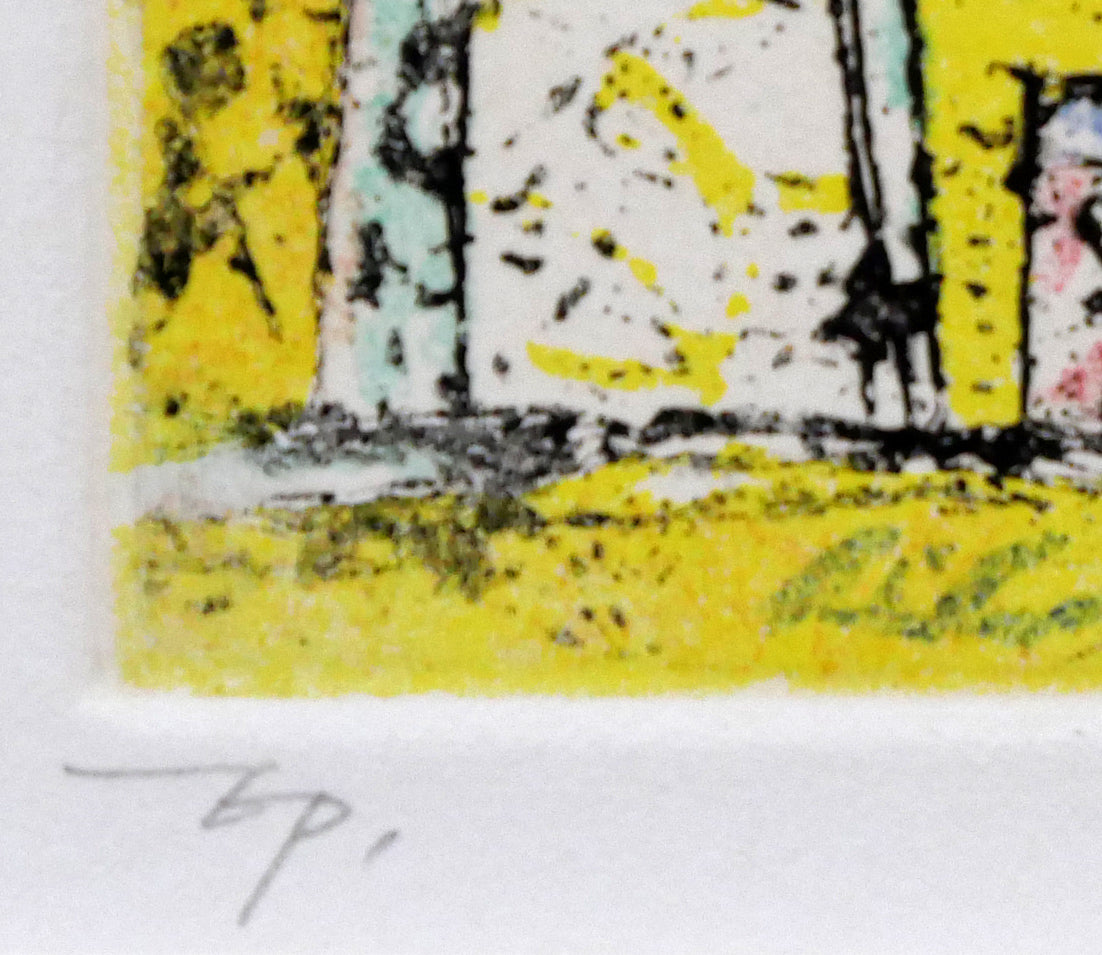 渋谷栄一「パリの街角」銅版画 絵画買取・販売の小竹美術