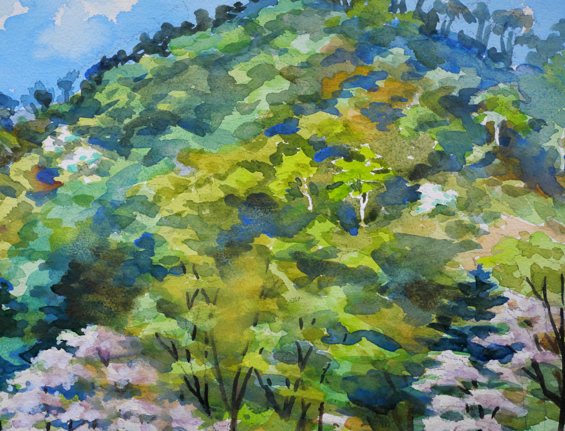 繁野三郎「円山公園（札幌市）」水彩画・10号 絵画買取・販売の小竹美術