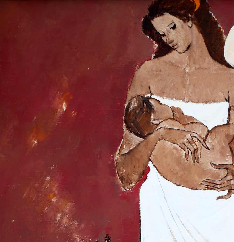 園田郁夫「路傍」油絵・F50号 絵画買取・販売の小竹美術